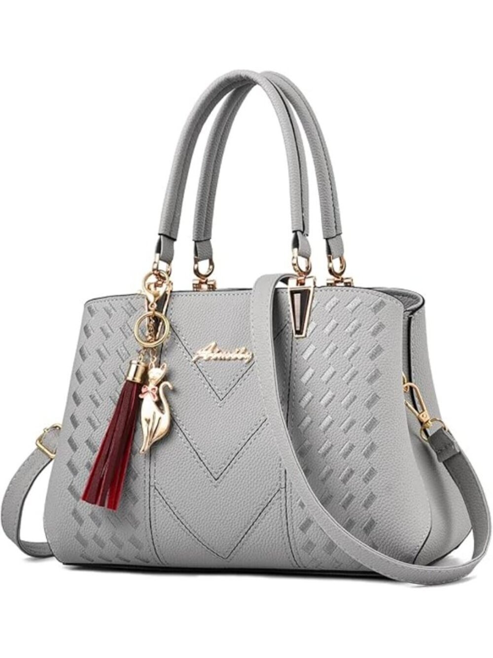 Women's 1-light Grey Shoulder Bag Ladies Satchel Messenger Tote Bag Purses